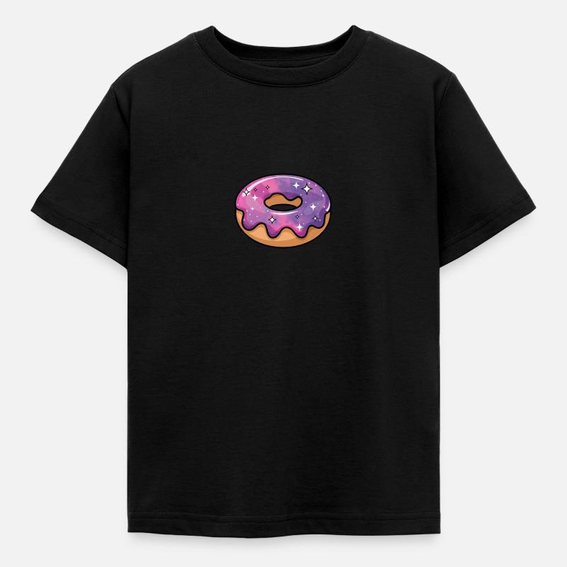 Kosmische Galaxie Donut - Kinder T-Shirt - Schwarz