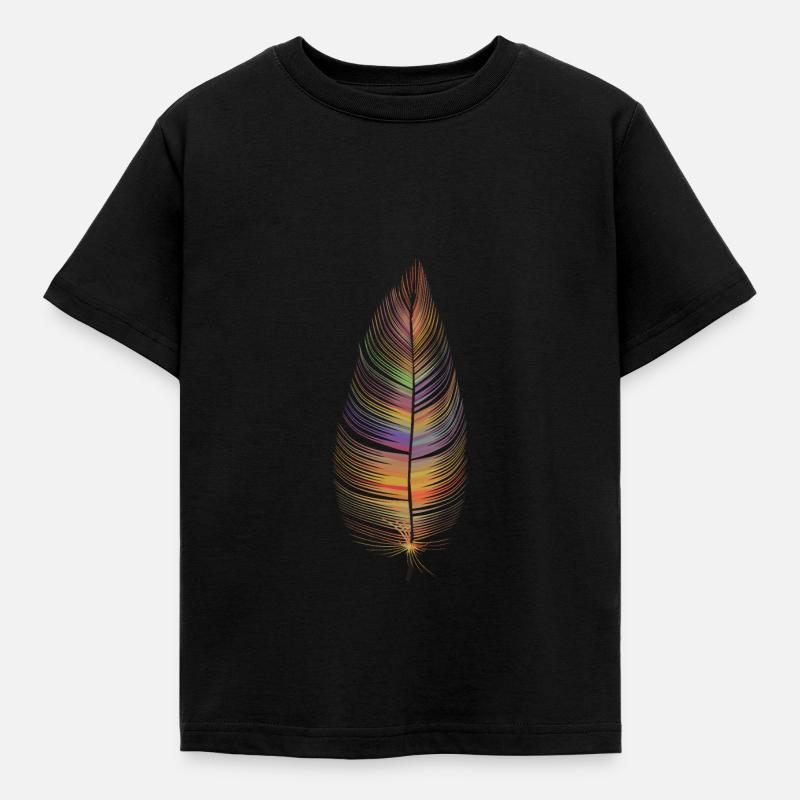 colored feather - Kids' T-Shirt - black