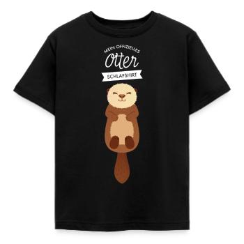 Mein Offizielles Otter Schlafshirt - Pyjama - Kinder T-Shirt - Schwarz - Vorne - AI Model Kid Female (0cm)
