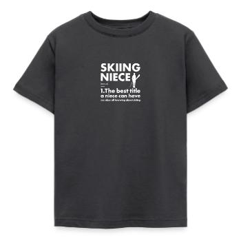 Sport Niece Skiing - Kids' T-Shirt - dark grey - Front - AI Model Kid Female (0cm)