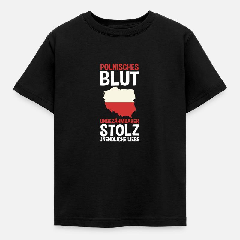 Pole Polnisch Polen - Kinder T-Shirt - Schwarz