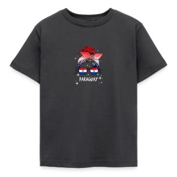 Paraguay - Kinder T-Shirt - Dunkelgrau - Vorne - AI Model Kid Female (0cm)