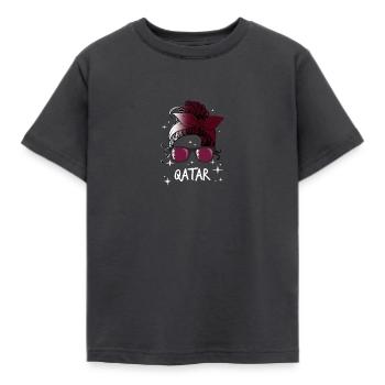 Qatar - Kids' T-Shirt - dark grey - Front - AI Model Kid Female (0cm)