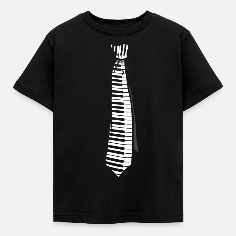 Pianiste piano Drôle Cravate de clavier - T-shirt Enfant - noir