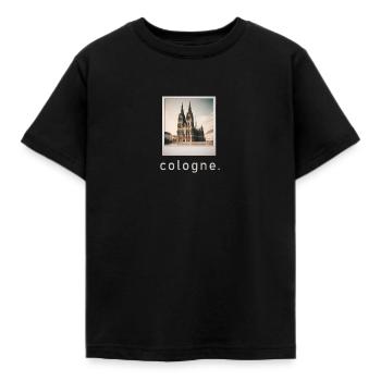 Cathédrale de Cologne rétro Photo - T-shirt Enfant - noir - Devant - AI Model Kid Female (0cm)