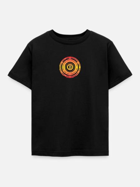 Orange BTC Circle - Kinder T-Shirt - Schwarz