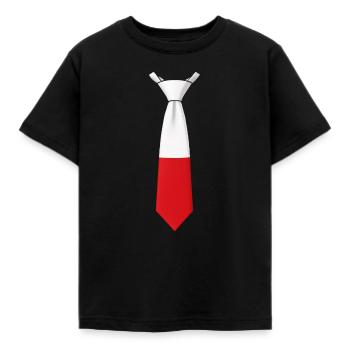 Cravate Pologne – Conception du drapeau - T-shirt Enfant - noir - Devant - AI Model Kid Female (0cm)
