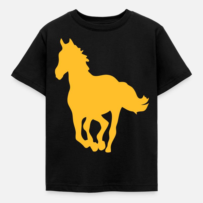 Pferd Pferd Silhouette Schatten shadow8 - Kinder T-Shirt - Schwarz
