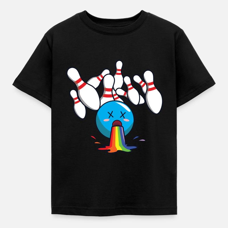 Bowling bowling rainbow - Kids' T-Shirt - black