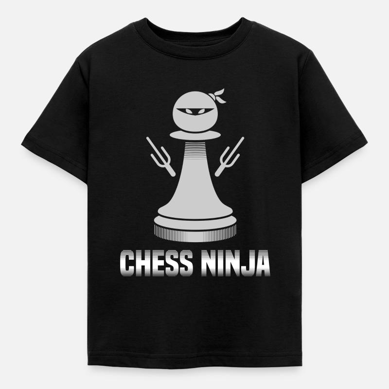 Chess Ninja - Échec de cadeau d'échecs - T-shirt Enfant - noir