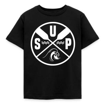 SUP - Kinder T-Shirt - Schwarz - Vorne - AI Model Kid Female (0cm)