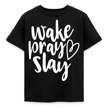 réveiller prier tuer - T-shirt Enfant - noir - Devant - AI Model Kid Female (0cm)