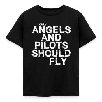 Seuls les anges et les pilotes devraient voler - T-shirt Enfant - noir - Devant - AI Model Kid Female (0cm)