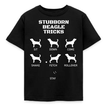 Cadeau drôle de Beagle pour les amateurs de Beagle astuce obstinée - T-shirt Enfant - noir - Devant - AI Model Kid Female (0cm)