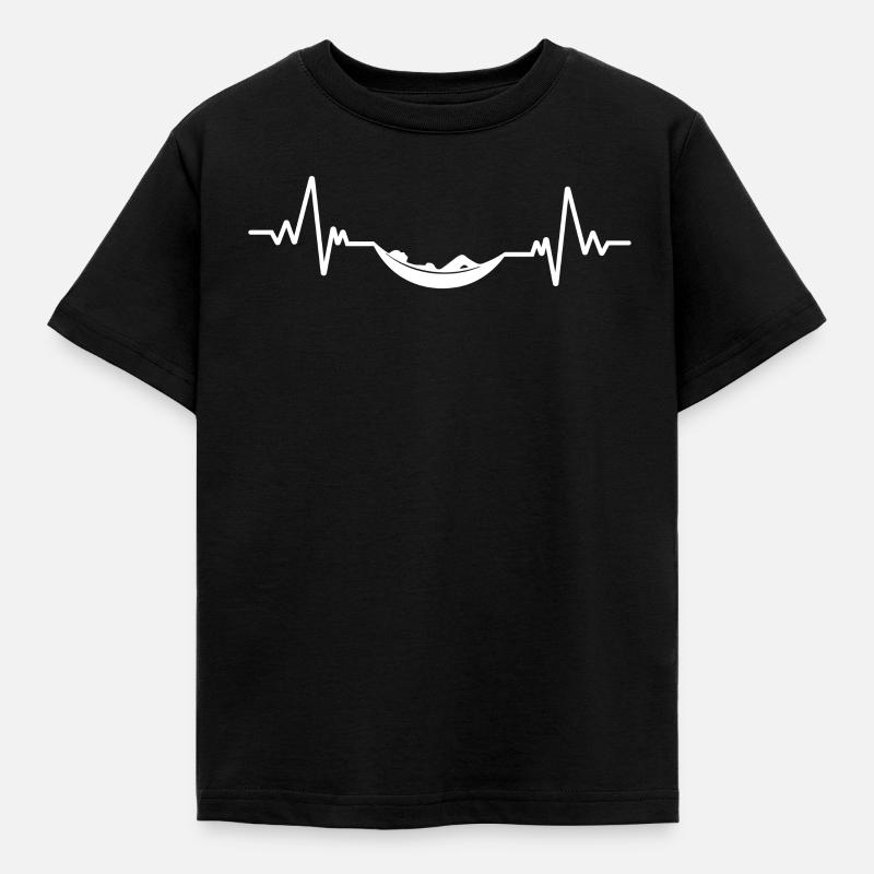 Hammock Heartbeat Hammock Gift Idea Hammocking - Kids' T-Shirt - black