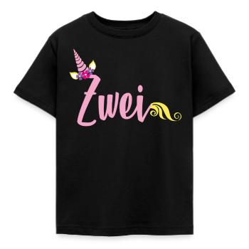 2nd birthday unicorn - Kids' T-Shirt - black - Front - AI Model Kid Female (0cm)
