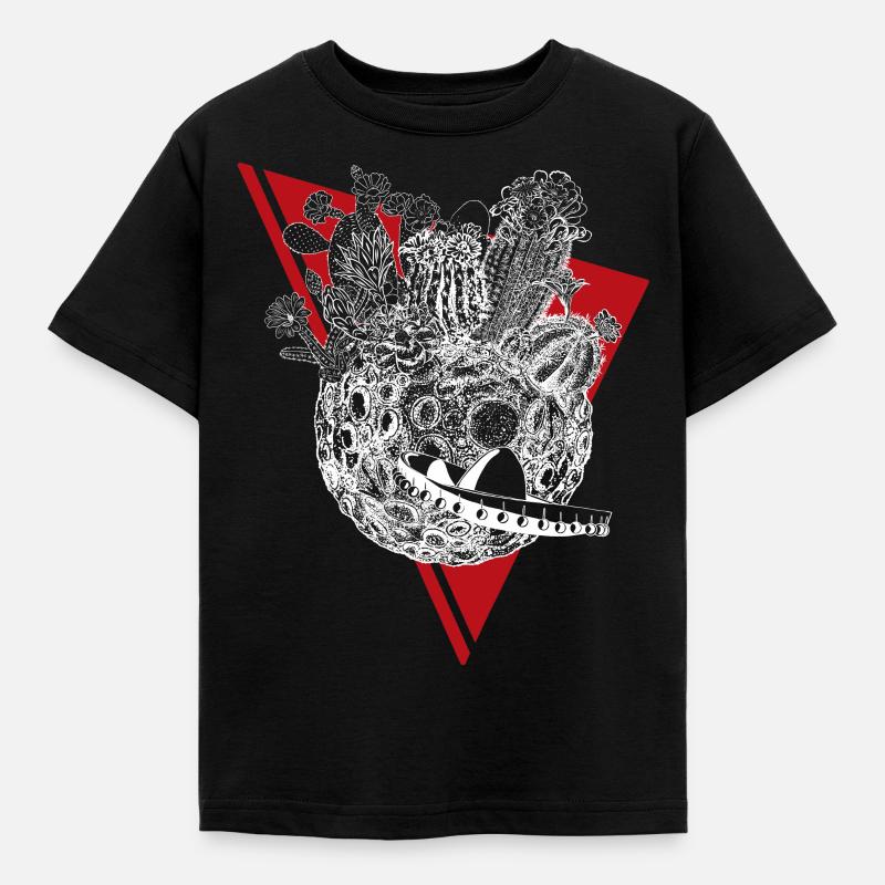Planète de cactus en blanc - T-shirt Enfant - noir
