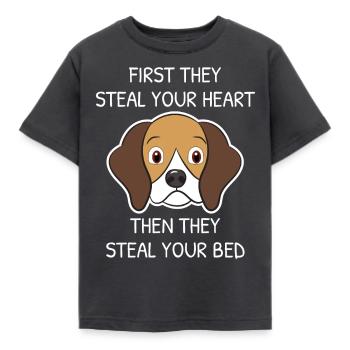 Cadeau drôle de Beagle pour les amoureux de Beagle vole le coeur - T-shirt Enfant - charbon - Devant - AI Model Kid Female (0cm)