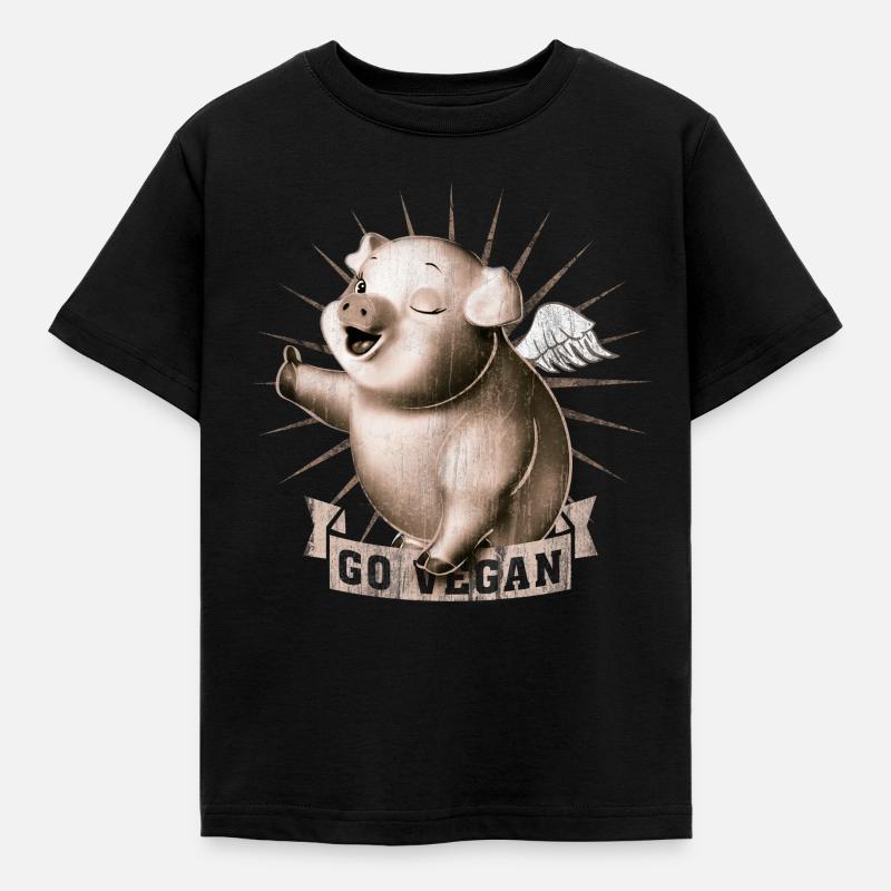 Go Vegan - T-shirt Enfant - noir