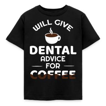 Kaffee Zahnarzt Zahnarztberatung Hygieniker Hygiene - Kinder T-Shirt - Schwarz - Vorne - AI Model Kid Female (0cm)