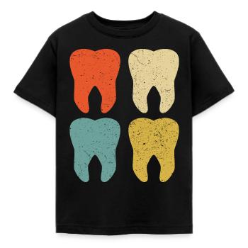 Weinlese-Zahnarzt Dental Hygienist Hygiene - Kinder T-Shirt - Schwarz - Vorne - AI Model Kid Female (0cm)