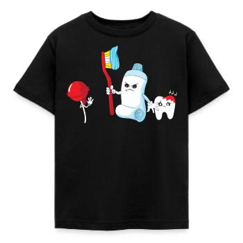 Toothpaste Brush Tooth Dentist Dental Hygienist - Kids' T-Shirt - black - Front - AI Model Kid Female (0cm)