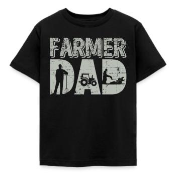 Landwirt-Vati-Geschenk, das Bauernhof-Landwirtschafts-Vater bewirtschaftet - Kinder T-Shirt - Schwarz - Vorne - AI Model Kid Female (0cm)