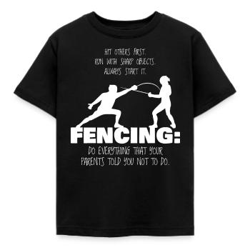 Épée de cadeau d'escrimeur drôle de parents de sport de sport - T-shirt Enfant - noir - Devant - AI Model Kid Female (0cm)