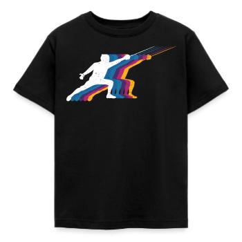 Épée de cadeau de tireur d'escrime au coucher du soleil d'époque - T-shirt Enfant - noir - Devant - AI Model Kid Female (0cm)