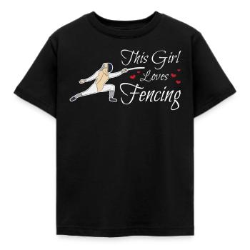 Cette fille aime l'escrime Epée de cadeau d'escrimeur sportif - T-shirt Enfant - noir - Devant - AI Model Kid Female (0cm)