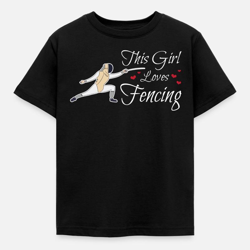 Dieses Mädchen mag Sport-Fechter-Geschenk-Degen fechten - Kinder T-Shirt - Schwarz