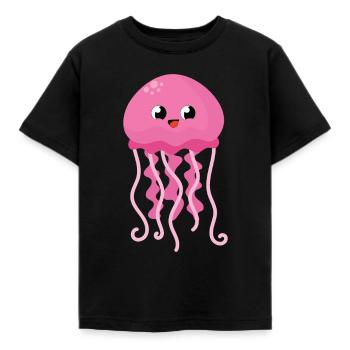 Kids Carton Kawaii Jellyfish Medusa Gift - Kids' T-Shirt - black - Front - AI Model Kid Female (0cm)
