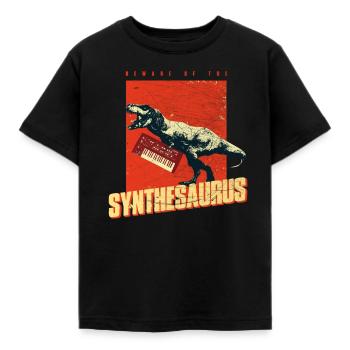 Synthétiseur analogique - Synthétiseur T Rex - T-shirt Enfant - noir - Devant - AI Model Kid Female (0cm)