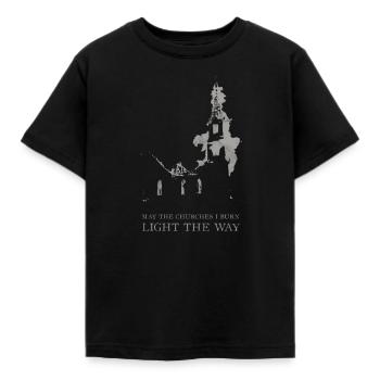 Brennende Kirche Okkulter Antichrist Satan Atheist - Kinder T-Shirt - Schwarz - Vorne - AI Model Kid Female (0cm)
