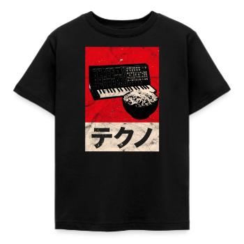 Vintage Analogique Japonais SynthéTiseur Rétro Synthétiseur - T-shirt Enfant - noir - Devant - AI Model Kid Female (0cm)