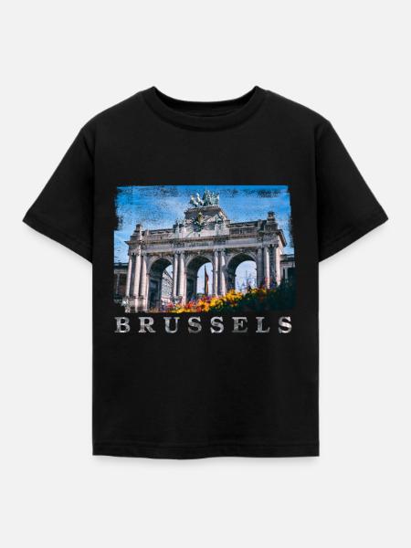 | Brüssel Cinquantenaire - Kinder T-Shirt - Schwarz
