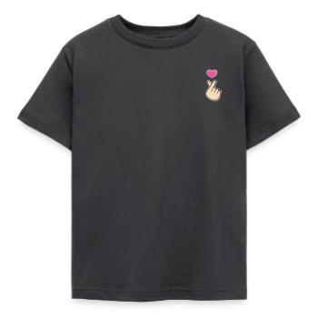 K-Pop Hand Symbol Kpop Heart Korean Love Music - Kinder T-Shirt - Dunkelgrau - Vorne - AI Model Kid Female (0cm)