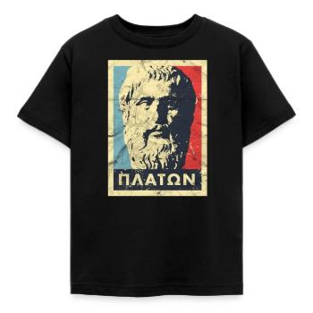 Platon Homer Vintage Greek Philosophy Aristoteles - Kids' T-Shirt - black - Front - AI Model Kid Female (0cm)