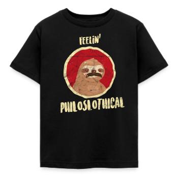 Philoslothique Friedrich Nietzsche Übermensch - T-shirt Enfant - noir - Devant - AI Model Kid Female (0cm)