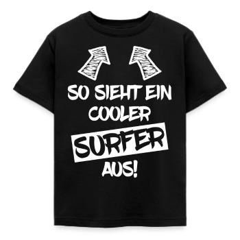 Surfer Surfen - Kinder T-Shirt - Schwarz - Vorne - AI Model Kid Female (0cm)