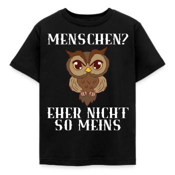 Eulen Nachtvogel Vögel Menschen Eher Nicht So - Kinder T-Shirt - Schwarz - Vorne - AI Model Kid Female (0cm)