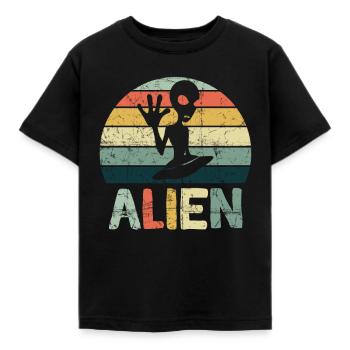 Aliens Alien UFO Aliens Sci-Fi Nouveau - T-shirt Enfant - noir - Devant - AI Model Kid Female (0cm)