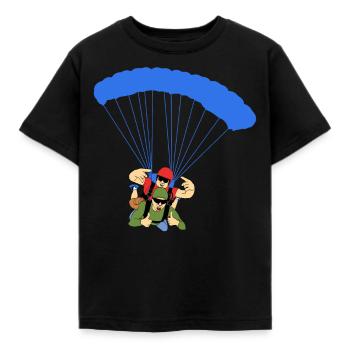 Fallschirmsprung Skydiver Adrenalin - Kinder T-Shirt - Schwarz - Vorne - AI Model Kid Female (0cm)