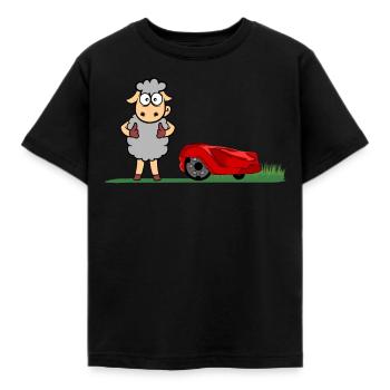 Drôle mouton tondeuse à gazon tondeuse - T-shirt Enfant - noir - Devant - AI Model Kid Female (0cm)