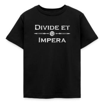 Lateinischer Spruch - Divide et Impera - Kinder T-Shirt - Schwarz - Vorne - AI Model Kid Female (0cm)