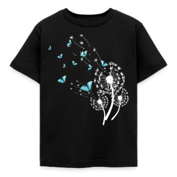 Dandelion and Butterflies Design for Women - Kids' T-Shirt - black - Front - AI Model Kid Female (0cm)