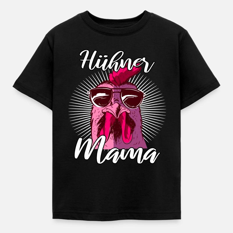 Hühner Mama - Kinder T-Shirt - Schwarz