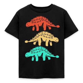 Dino - Kinder T-Shirt - Schwarz - Vorne - AI Model Kid Female (0cm)