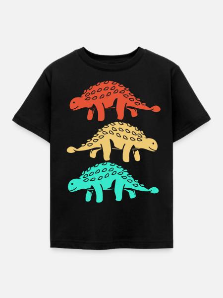 Dino - Kinder T-Shirt - Schwarz