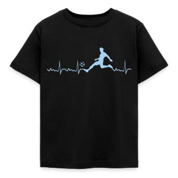 Fußball Herzschlag Ball Tor Mannschaft Geschenk - Kinder T-Shirt - Schwarz - Vorne - AI Model Kid Female (0cm)